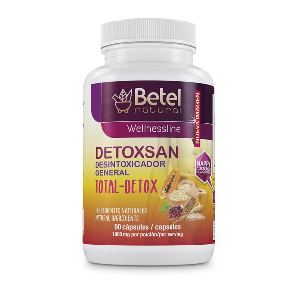 Detoxsan Total Detox Caps by Betel Natural - Liver and Detox Cleanse - 1000 mg