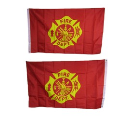 AES 3x5 Fire Dept Fighter Emblem Heavy Duty Polyester Nylon 200D Double Sided Flag Grommets House Banner Double Stitched Fade Resistant Premium Quality
