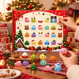 24-Day Christmas Dumpling Advent Calendar for Holiday Countdown – Festive Character Gift Set for Desktop & Party Decor