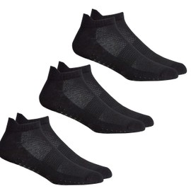 INSIGNIA Mens Gripper Socks Anti Slip Yoga Gym Home Pilates Fit (UK, Numeric, 6, 11, Regular, Regular, Black)