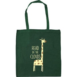 Hippowarehouse Head in the clouds - Giraffe Tote Shopping Gym Beach Bag 42cm x38cm, 10 litres