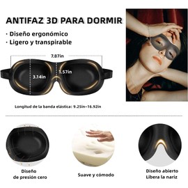 2PCS Antifaz para Dormir Ajustable de Esponja,con 12 Tapones para los Oídos 100% Bloque de Luz Suave,3D Máscara Dormir para Hombres y Mujeres,Adecuado para La Oficina,Los Viajes,el Yoga
