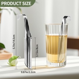 3 Pack Tea Infuser, Tea Strainer with Extra Fine Mesh for Loose Tea Leaf, Long Handle Stainless Steel Tea Strainer for Leaf Tea, Coffee, Spices, Seasonings