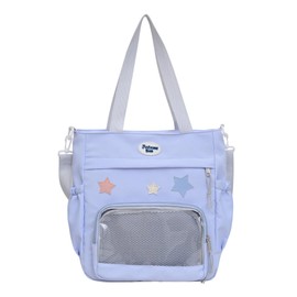 Y2k Star Ita Bag,Cute Messenger Bag,Kawaii Pins Display Tote Shoulder Crossbody Purse For Women Girls (Blue)
