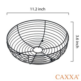 CAXXA Countertop Fruit Bowl, Wire Basket for Fruits, Breads, Vegetables,Snacks, BLACK