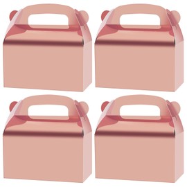 Oletx 30-Pack Rose Gold Party Favor Treat Boxes, Goodie Boxes, Gable Paper Gift Boxes with Handles. Perfect for Wedding, Birthday, Graduation, Babyshower.
