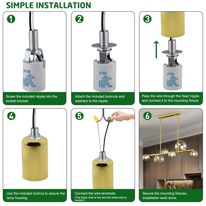 E12 Socket,Ceramic Chandelier Socket E12 Bulb Lamp Holder,Light Socket with