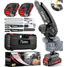 tietoc Tietoc Mini Chainsaw 6 Inch Cordless, Portable Electric Chain Saw Small Handheld Battery Powered Super Saws, Gifts for Men Women, Birthday Gift for Dad Fathers Husband Him Her Mom Mothers Grandparent