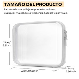 Neceser de Aseo Transparente 3 Pcs,Bolsa de Cosméticos Impermeable,Organizador Bolsas de Viaje Portátil de Plástico Duro para Viajes, Baño y Organización