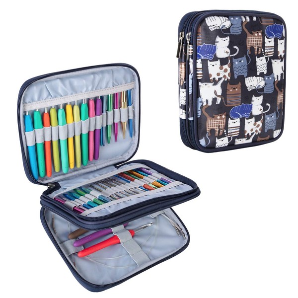Teamoy Organiser Case for Interchangeable Circular Knitting Needles, Ergonomic Crochet