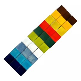 Escanver 40 Piezas Azulejo Talavera 5x5 Cm Mezcla Colores Lisos Artes