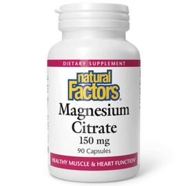 Natural Factors Magnesium Citrate, 150 mg, 90 Capsules