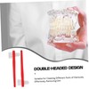FRCOLOR 4pcs Double Sided Denture Cleaning Brushes Travel Friendly Toothbrushes