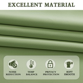 DONREN Sage Green Small Window Curtain Panels Blackout Curtain Tiers for Nursery with Rod Pocket (30 x 24 Inch,1 Pair)