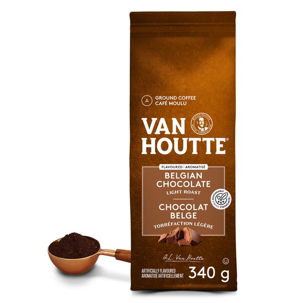 Van Houtte Belgian Chocolate Light Ground Coffee, 340g, Can Be Used With Keurig Coffee Makers