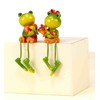 2 Frogs sitting with Flower and Heart No 12286