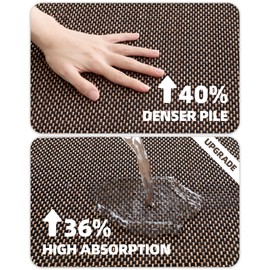 Color&Geometry Thick Memory Foam Bathroom Rugs,Absorbent and Quick Dry Bath Mat,Non-Slip Bath Rug for Bathroom,Laundry Room and Tub,Roll Pack,20"x32",Black
