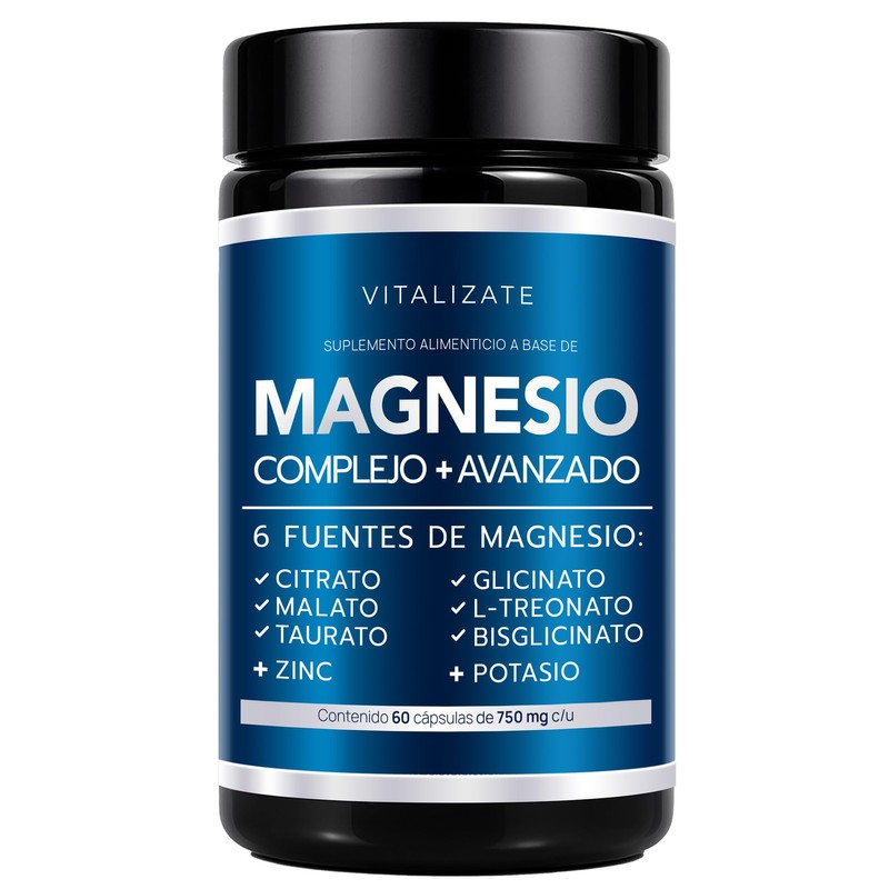Magnesio Complex 8 Elementos - Potenciado con (Bisglicinato, Citrato, Treonato,