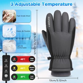 Anpress USB Heated Gloves for Men Women Touchscreen Full Finger Hand Warmers Heated Gloves with 3 Levels Temperature Waterproof Windproof Electric Heating Mittens Winter Gifts for Indoor Outdoor Use