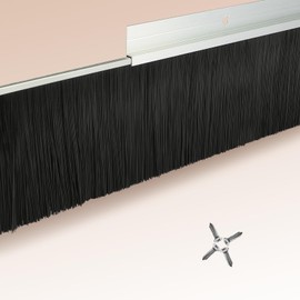 Retsun 4 Sets 4+0.91 Inches Door Brush Sweep Seal Roll Up & Garage Door Sweeps Bottom Kit Easy Mounting (4 in, 4)