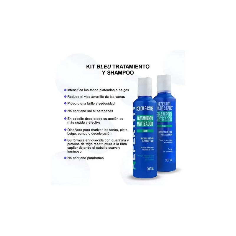Shampoo Matizador Y Tratamiento Para Platinar Canas Y Mechas