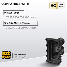 Bzcovac Pool Heater Manifold Assembly Kit for MasterTemp and Sta-Rite Max-E-Therm Heaters, 77707-0205, 77707-0206, 77707-0014, 77707-0015, 77707-0016, Black