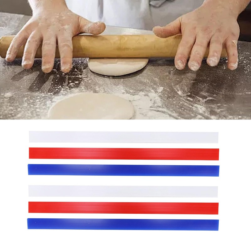 Kodrily Rolling Pin Guides, 6Pcs Silicone Measuring Dough Strips, 15in