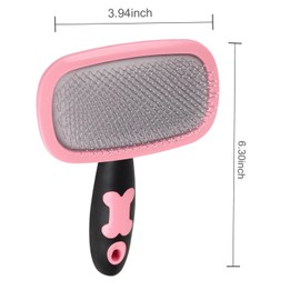 Glendan Dog Brush & Cat Brush- Slicker Pet Grooming Brush- Shedding Grooming Tools(Pink)