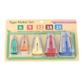 Trimming Shop Fabric Bias Tape Maker Tool Kit Multicolour for Sewing Quilting Fabric Binding, Set of 5
