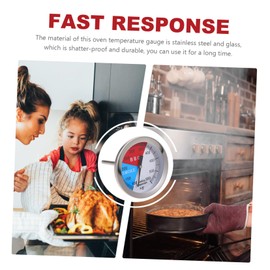 CAXUSD Bimetallic Oven Thermometer Fahrenheit Heat Indicator Accurate BBQ Temperature Gauge for Cooking Meat Design Readable Numbers for Grilling and Baking