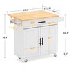 SogesGame Rolling Kitchen Island Cart with Drop-Leaf, 35.4" Width Mobile