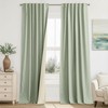 RYB HOME 100% Blackout Sage Green Linen Curtains, Light &