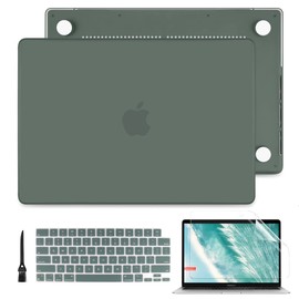 Batianda for MacBook Pro 14 Inch Case 2021 Release Model A2442 M1 Pro/Max,Frosted Rubberized Matte Hard Shell Case Cover for MacBook Pro 14'' with Keyboar Cover + Screen Protetor, Midnight Green