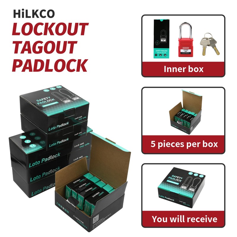 Lockout Tagout Locks - 5 Pack Blue Locks, Keyed Alike