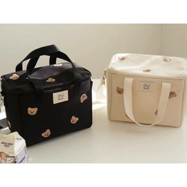 RICHTRUE Kawaii Lunch Bag for Girls Lunch Box Insulated Cute Lunch Bags for Women Insulated Lunch Box for Kids (Black 2)