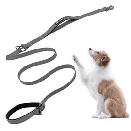 WANFIRE Hands Free Dog Leash, Crossbody Dog Leash, 5.3-7.8Ft Handheld Dog Leash with Car Seatbelt and Double-Sided Reflective,Walking, Jogging,Hiking, Travel (Grey)