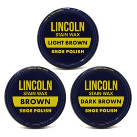 Lincoln Stain Wax Shoe Polish Variety Pack of Browns (Light Brown, Brown, Dark Brown)…