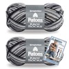 Patons Yarn Kroy Socks Yarn, 2-Pack, Slate Jacquard Plus Pattern