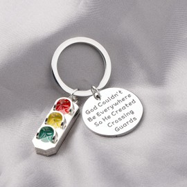 SEIRAA Crossing Guard Gift God Couldn't Be Everywhere So He Created Crossing Guards Keychain Lollipop Man Jewelry