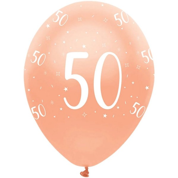 Creative Party Rose Gold Balloons, 6 50th Birthday Balloons, rose