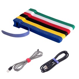 Yih Vane 60Pcs Reusable Cable Ties, 12mm*150mm Nylon Cable Management Straps with Hook and Loop Cord Organizer Wire Ties for Organizing Home Office and Data Centers