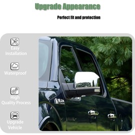 AUCERAMIC Chrome Full Mirror Covers + Door Handle Covers Fit for 2015-2020 Ford F-150 Pickup 4-Door