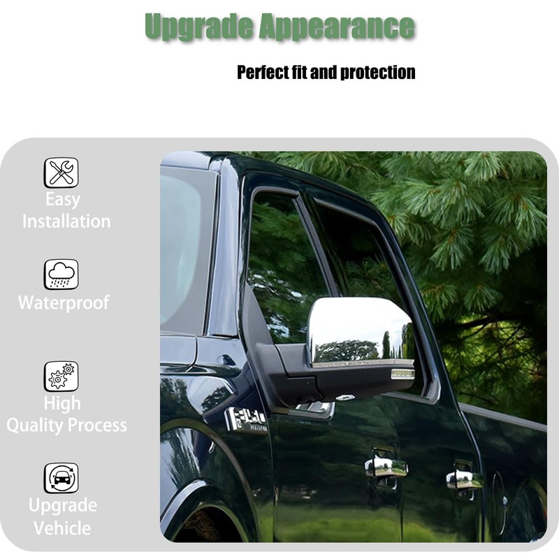 AUCERAMIC Chrome Full Mirror Covers + Door Handle Covers Fit