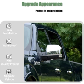 AUCERAMIC Chrome Full Mirror Covers + Door Handle Covers Fit for 2015-2020 Ford F-150 Pickup 4-Door