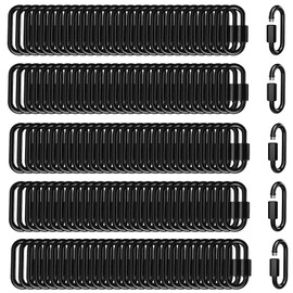 200-Pack M5 Quick Links Screw, 2Inch Threaded Quick Chain Link Connectors, 3/16” Heavy Duty Locking Carabiners, 650 LBS Capacity Anti-Rust Chain Hooks for Towing, Swings, Shade Sails and Bird Toys