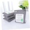 LALAFINA 4pcs Bamboo Charcoal Odor Absorber Air Purification Package Grey
