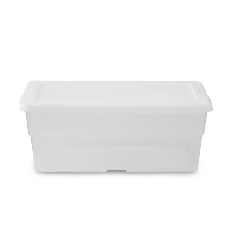 Sterilite 6 Qt Storage Box, Stackable Bin with Lid, Plastic