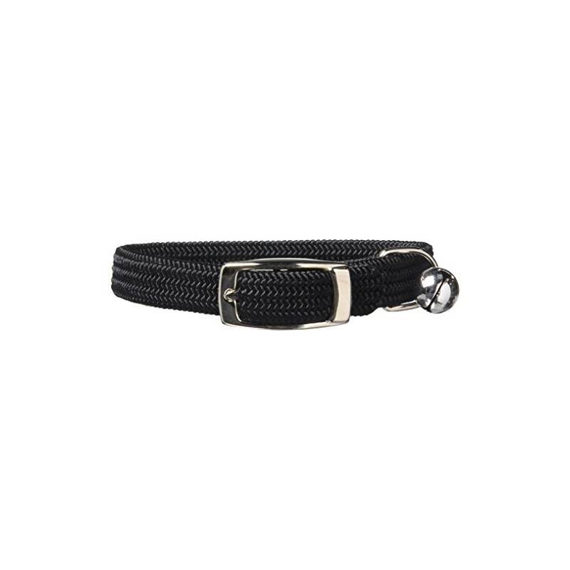 OmniPet Kool Kat Elastic Cat Safety Collar with Bell, Black,