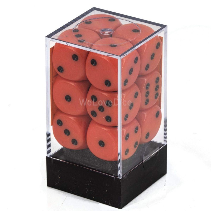 DND Dice Set-Chessex D&D Dice-16mm Opaque Orange and Black Plastic