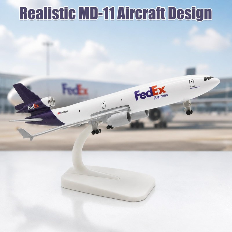 Nhemeylp Plane Model, 1:300 Diecast Aircraft Airplane Model, 20cm, MD-11